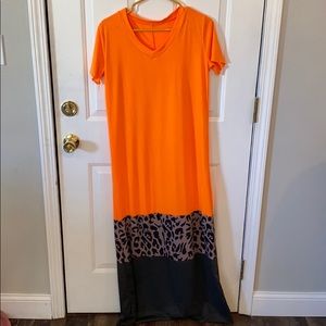 Leopard pattern block maxi sz medium